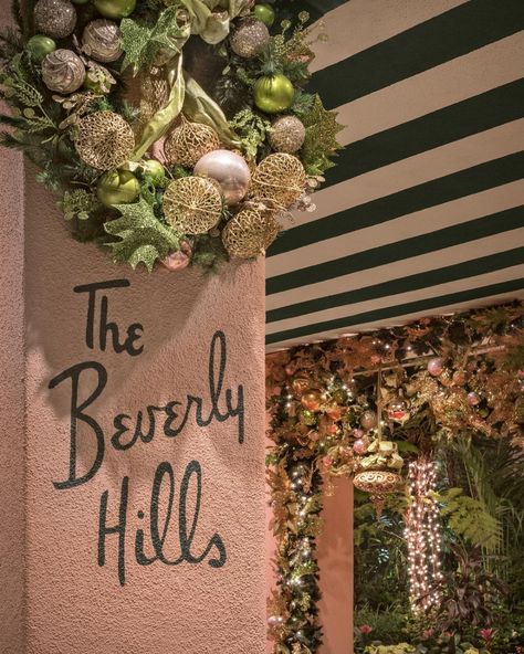 The Beverly Hills Hotel (@bevhillshotel) • Instagram photos and videos Beverly Hills Christmas, Beverly Hills Hotel Aesthetic, Hotel Christmas Decor, Hotel Christmas, Los Angeles Airport, Hotel Garden, The Beverly Hills Hotel, Los Angeles Beaches, Pink Palace