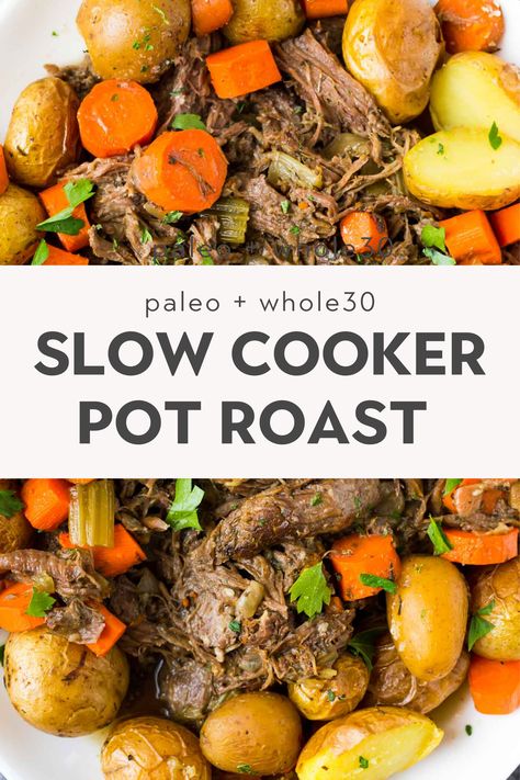 Healthy Pot Roast, Paleo Pot Roast, Easy Slow Cooker Pot Roast, Simple Gravy, Pot Roast Crock Pot Recipes, Slow Cooker Pot Roast, Slow Cooker Roast Beef, Roast Beef Sandwich, Paleo Slow Cooker