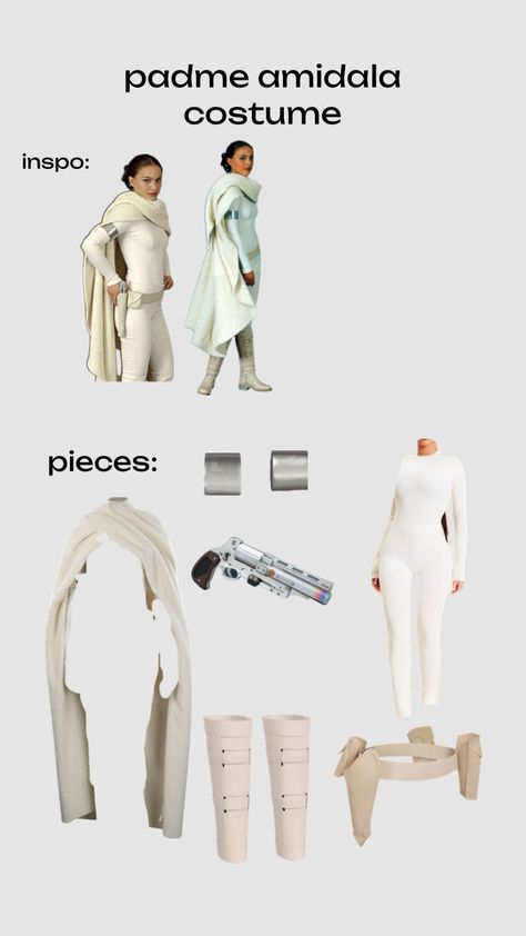 padme amidala costume #halloweeninspo #starwars #padmeaesthetic #padmeamidala #padmeandanakin #halloween #trending #trendingshuffle #costume #inspooutfit Padme Amidala White Outfit, Star Wars Costumes For Women Padme, Starwars Women Costumes, Halloween Costumes Women Star Wars, Padme And Leia Costume, Padme Star Wars Costumes, Anikan And Padme Halloween, Padme Amidala Outfits Halloween, Padme Amidala Halloween Costume