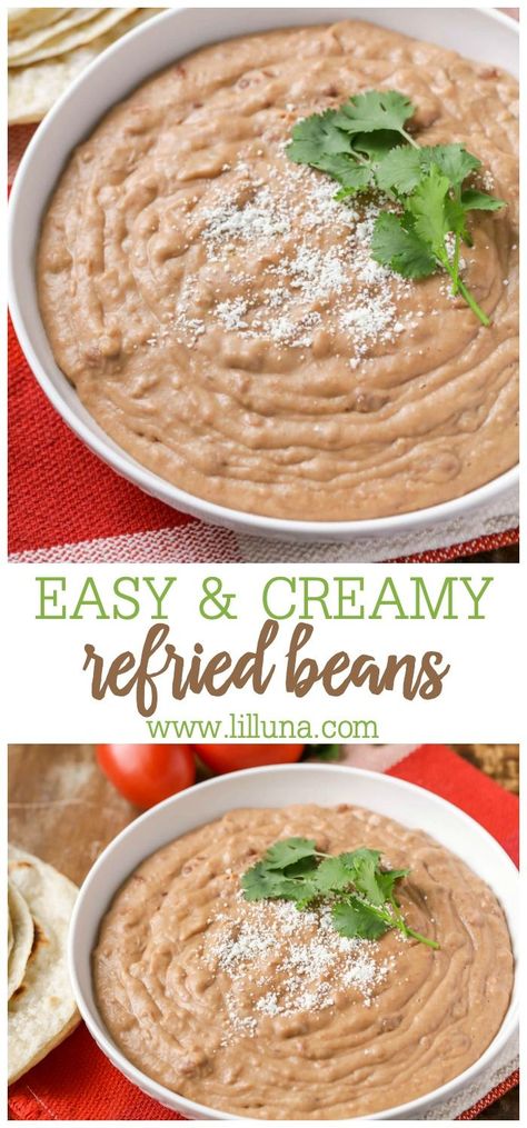 Creamy Refried Beans Canned, Refried Beans Dip Recipe, Restaurant Style Refried Beans From Can, Refried Beans For A Crowd, Restaurant Style Bean Dip, Easy Refried Beans Canned, Canned Refried Beans Doctored Up, Authentic Refried Beans Mexican Style, Canned Refried Beans Improve