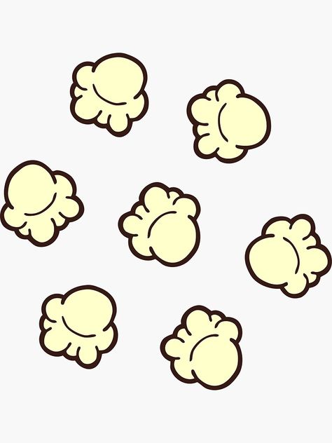 "Popcorn Pattern" Sticker by evannave | Redbubble Popcorn Clip Art, Popcorn Tattoo, Popcorn Doodle, How To Draw Popcorn, Popcorn Illustration, Cartoon Popcorn, Popcorn Clipart, Popcorn Art, The Book Of Henry