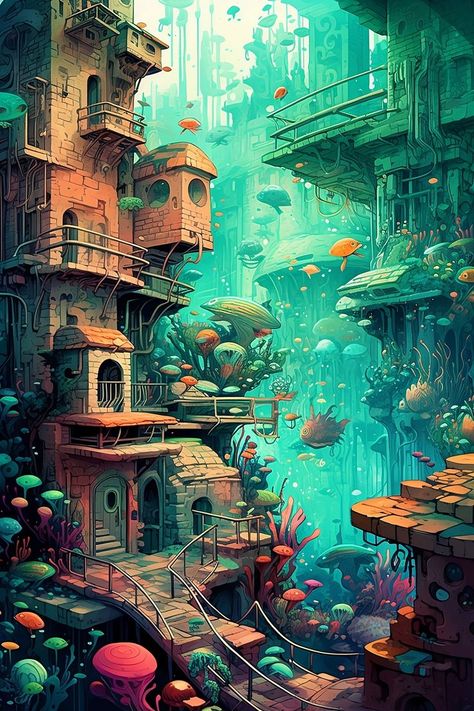 Underwater Architecture, Mermaid City, Underwater Ruins, Art Niche, Photoshop Fails, Ruined City, Underwater City, Human Eyes, Funny Photoshop