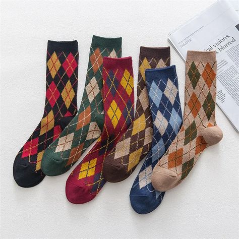 Nordic Socks, Cheap Socks, Argyle Socks, Style Socks, Argyle Pattern, Winter Socks, Cute Socks, Mambo, Vintage Inspired Design