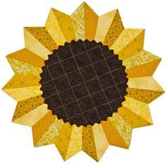 sunflower quilt block patterns free - Google Search Sunflower Quilt, Dresden Plate Quilts, Dresden Quilt, Sunflower Quilts, Quilt Block Patterns Free, Flower Quilts, Barn Quilt Patterns, Fall Quilts, Paper Piecing Quilts