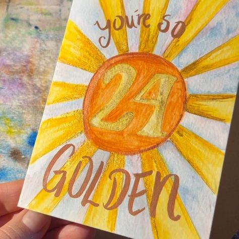 Golden Birthday Card Ideas Diy, 23rd Birthday Card Ideas, Golden Birthday Cards Diy, Harry Styles Golden Birthday Party, Golden Birthday Present Ideas, Golden Birthday Card Ideas, Golden Birthday Ideas For Him, Golden Birthday Cards, Golden Birthday Gift Ideas