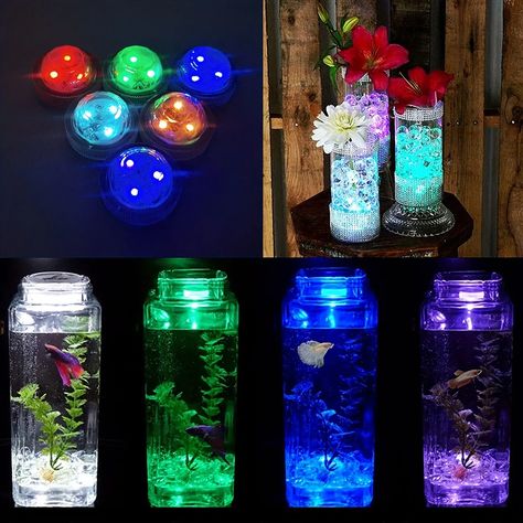 10pcs Mini Submersible Led Lights Waterproof Multicolor Underwater Lights With Remote Control Battery Operated Tea Lights For Hot Tub Pond Pool Fountain Aquarium Party Decor - Electronics - Temu Swimming Pool Led, Tea Lights Wedding, Pond Wedding, Underwater Led Lights, Led Pool Lighting, Mini Aquarium, Fish Tank Lights, Submersible Led Lights, Led Aquarium Lighting