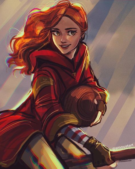 Sarah Moustafa on Instagram: “Happy anniversary Harry Potter! I can’t believe it’s been 20 years! I wanted to draw Ginny since I’ve always loved her character from the…” Ginny Weasley Fan Art, Ginny Weasley Aesthetic, Harry Potter Ginny, Harry Potter Girl, Harry And Ginny, Harry Potter Illustrations, Buku Harry Potter, Desenhos Harry Potter, Theme Harry Potter