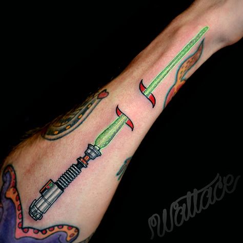 Lightsaber Tattoo, Neon Tattoo, Bottle Tattoo, Facial Tattoos, Beautiful Tattoo, Star Wars Tattoo, Tattoo Desings, Celtic Tattoos, Tattoo Meaning