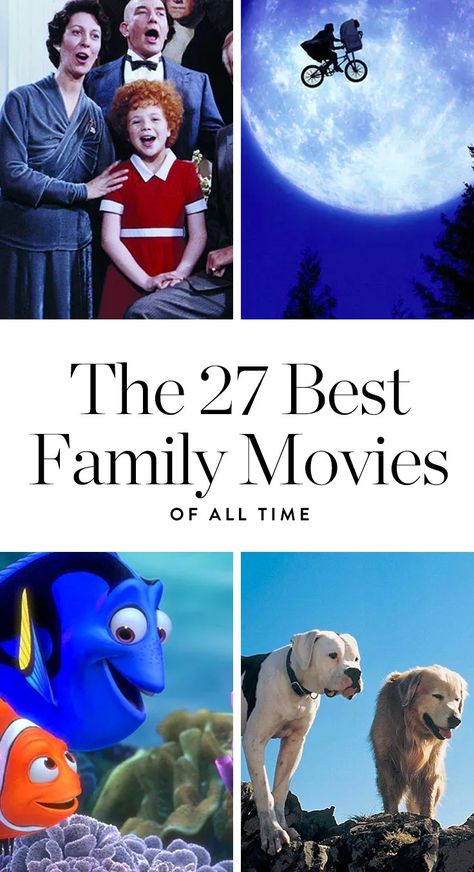 Here are 27 family movies that all generations will love, including plenty of throwbacks from your own childhood. Dim the lights, get the snacks ready and enjoy. Movie To Watch With Family, Top 100 Movies Of All Time, Fun Movies To Watch With Family, Good Family Movies To Watch, Best Movies On Disney Plus, Good Family Movies, Family Comedy Movies, Family Movies To Watch, Classic Family Movies