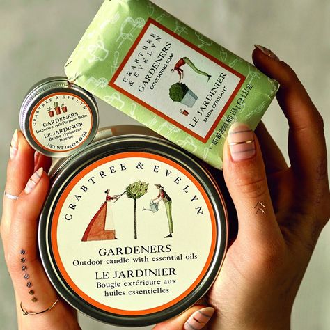 Stephan Matthews: Crabtree & Evelyn Celebrate The Gardeners Collection Twentieth Birthday, Outdoor Candle, Candles Vintage, Perfume Reviews, Crabtree & Evelyn, Exfoliating Soap, Outdoor Candles, Luxury Soap, Box Packaging Design