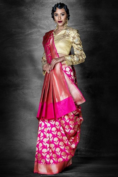 Gujarati Saree Look, Photographs Idea, Indowestern Gown, Gujarati Saree, Bangle Ceremony, Huge Design, Women's Runway Fashion, Indian Bridesmaid Dresses, Saree Ideas