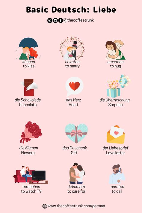 German Phrases Learning, Basic German, Study German, Fun Phrases, German Study, Valentines Day Words, German Phrases, Germany Language, Learning Languages Tips