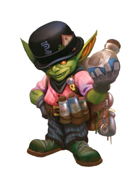 Male Goblin Alchemist Summoner - Pathfinder 2E PFRPG PFSRD DND D&D 3.5 4E 5E 5th ed d20 fantasy Goblin Alchemist, Pathfinder Rpg Characters, Pathfinder 2e, Pathfinder Rpg, Modern Fantasy, Dnd Characters, Character Portraits, Creature Art, Fantasy Character Design