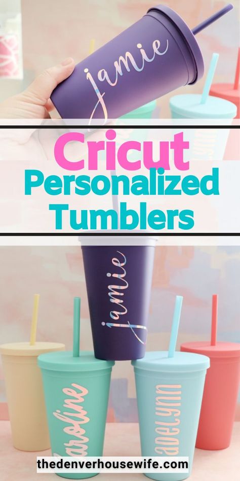 Diy Tumbler Cups Cricut, Cricut Projects Beginner Cups, Diy Cricut Tumbler Ideas, Cricut Joy Tumbler Projects, Cricut Vinyl For Tumblers, Easy Gifts To Make With Cricut, Cricut Projects Tumblers Cups, Cricut Projects Tumblers, Cricut Cup Name Ideas Vinyls