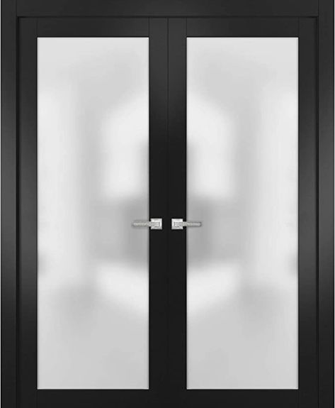 Solid French Doors, French Double Doors, Butterfly Hinges, Contemporary Interior Doors, Glass Closet, European Doors, Frosted Glass Door, Bedroom Layouts, Wood Doors Interior