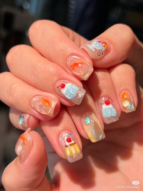 #Nailinspiration #pudding #cute Pudding Nail Art, Pudding Nails, Mood Art, Solid Color Nails, Nail Color Ideas, Korean Nails, Nail Polish Ideas, Color Nails, Polish Ideas