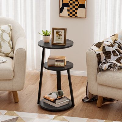 The Round Side Table is an ideal piece of furniture that aids you in elevating your surroundings’ aesthetic appeal. This side table is normally to enable you to put small items with 3 shelves. This small table just takes up a small space, and it will be the perfect addition to your living room or bedroom. This small end table will match your furniture in a simple design. It’s built with a stable frame and adjustable feet to ensure the table stays in place. This round-end table is the best soluti Small End Table Ideas, Surroundings Aesthetic, Round Side Table Decor Living Room, Small Side Table Decor, Bedside Table Small Space, Cheap Side Tables, Side Table Living Room, Small End Table, Glass Top Side Table