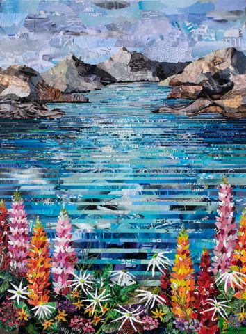 Collage Art Ideas Creative Nature, Gcse Layers, Deborah Shapiro, Butterfly Collage Art, Landscape Collage Art, Fabric Collage Art, Collage Quilting, Inspirational Quilts, Landscape Collage