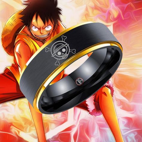 Anime Inspired Jewelry, Anime Rings, Nerd Collection, Naruto Leaf Village, Naruto Leaf, Pirate Ring, The Straw Hat Pirates, Cool Rings For Men, Straw Hat Pirates