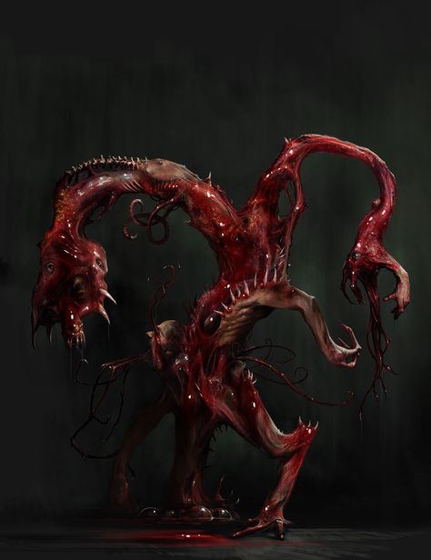 Monster Concept Art Horror, Body Horror, Lovecraftian Horror, Dark Creatures, Arte Peculiar, Creepy Monster, Eldritch Horror, Creature Artwork, Horror Monsters