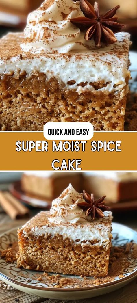 Homemade Spice Cake Recipe, Spice Cake Mix Recipes, Homemade Spice Cake, Moist Spice Cake, Raisin Cake, Creamy Frosting, Apple Spice Cake, Spice Cake Recipes, Pumpkin Spice Cake