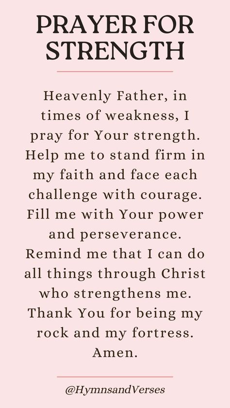 Find strength and courage with this prayer. Ask God for the resilience to overcome challenges and stay strong in faith. Scripture For Self Love, Strength Faith Quotes, Prayers For The Week, Best Prayers For Healing, Prayers For Others Healing, Godly Affirmations Faith, God Help Me Through This Strength Quotes, Words Of Encouragement Quotes Positivity, Prayers For Health And Healing Quotes