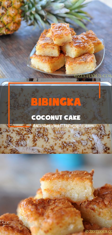 I first had Bibingka at a Filipino family barbecue when I started dating my husband. My now father-in-law taught me how to make it years ago. Now every time there is a family gathering, either he or I are asked to make it, which says a lot about the recipe because neither one of us are Filipino. #Filipino #Recipe #coconut #cake #dessert Filipino Bibingka Recipe, Famous Dessert Recipes, Filipino Holiday Dishes, Filipino Cake Recipes, Biko Recipe Filipino Desserts, Bibinka Recipes, Filipino Thanksgiving Food, Cornbread Bibingka Recipe, Guam Desserts