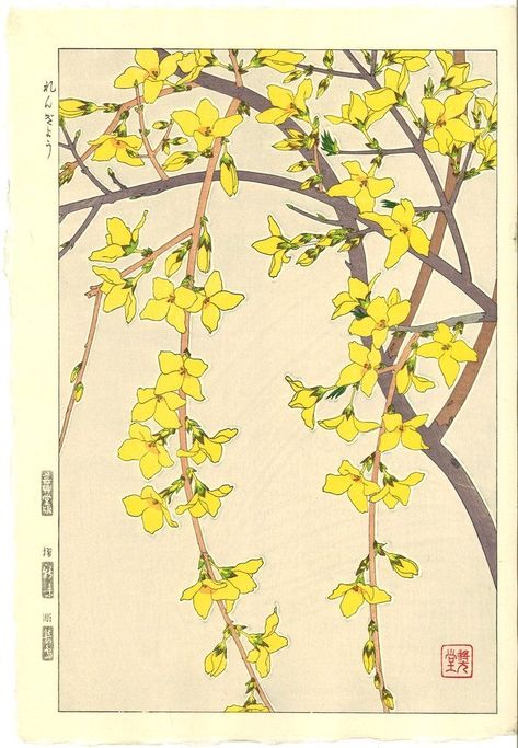 Japanese Woodblock Print, Japanese Print, Illustration Botanique, Japanese Woodblock, Floral Poster, Art Japonais, Japanese Woodblock Printing, Japanese Painting, Botanical Drawings