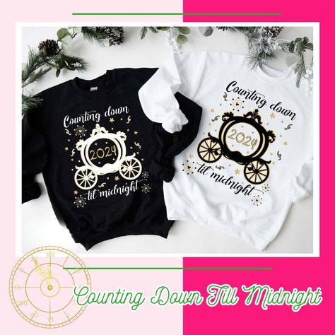 🏰💖 Midnight dreams in motion! 🌙✨ Countdown till midnight in this enchanted Disney carriage Tee or Sweatshirt – both 20% off! 🕰️🚀 https://bit.ly/41ztjxJ #MidnightDreams #EnchantedCountdown #DisneyCarriageSale New Year Disney Shirt, New Years Eve Disney Shirts, Disney World New Years Eve Outfit, New Years Disney Shirts, Disney New Year, New Years Eve Shirt, Year Sweatshirt, Handmade Holiday Gifts, Balls Shirt