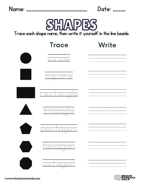 Shapes Names Worksheet, Prek Lessons, Esl Flashcards, Shapes Lessons, February Activities, Learn Shapes, Shapes Kindergarten, English Practice, Classroom Goals