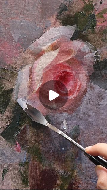 Rose Painting Acrylic, Painting Concepts, Art Demonstrations, Rose Oil Painting, Flower Painting Canvas, Abstract Floral Paintings, Abstract Floral Art, New Tools, Hur Man Målar