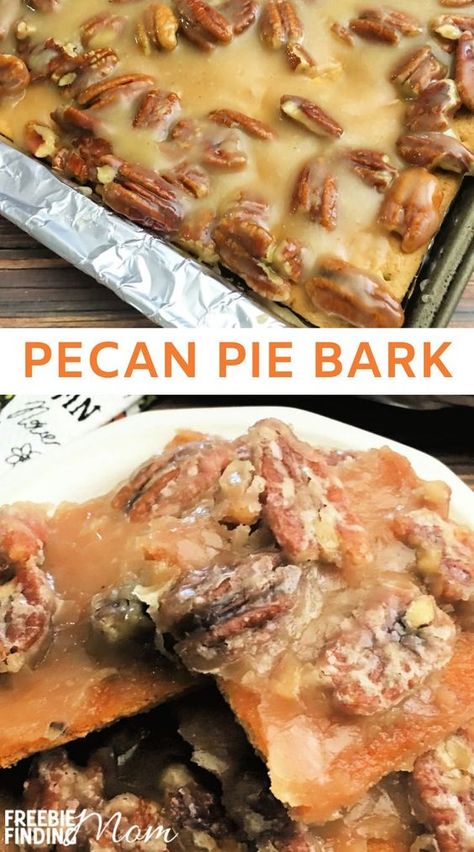 Snacks For Party Table, Down Home Recipes, Simple Thanksgiving Desserts, Pecan Pie Bark Recipe, Snacks To Share, Pecan Pie Bark, Pecan Treats, Pecan Desserts Recipes, Pecan Recipe