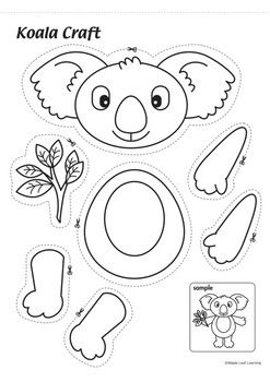 Koala Kids Craft, Koala Craft, Australia Crafts, Free Printable Crafts, Alphabet Crafts, Animal Crafts For Kids, Daycare Crafts, Printable Crafts, Animal Crafts