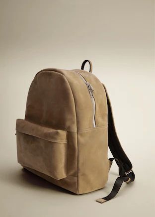 Suede backpack - Man | Mango Man Indonesia Suede Backpack, Visual Journal, Mango Man, Men's Backpack, Leather Backpack, Adjustable Straps, Mango, Indonesia, Backpacks