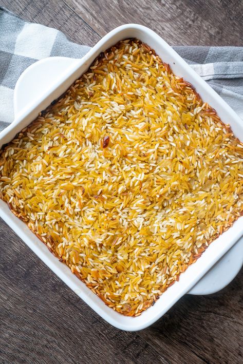 Baked Rice Pilaf Recipes Oven, Oven Baked Basmati Rice, Baked Rice Recipes Oven, Oven Rice Recipe, Baked Rice Pilaf, Oven Rice, Oven Baked Rice, Rice Pilaf Recipe, Pilaf Recipe