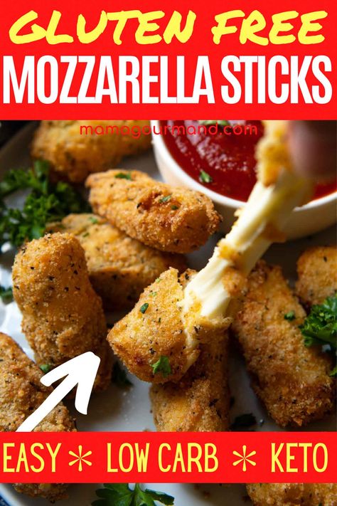 Gluten Free Cheese Sticks, Gluten Free Mozzarella Sticks, Mozzarella Sticks Recipe, Low Fodmap Recipes Dinner, Homemade Gluten Free Bread, Recipes List, Gluten Free Appetizers, Recipe Gluten Free, Gluten Free Recipes Bread