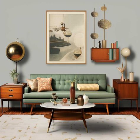 Modern Eclectic Living Room, Mcm Living Room, 70s Living Room, Mcm Living, Mid Century Interior Design, Mid Century Modern Interior Design, Mid Century Interior, Retro Living Rooms, Mid Century Living Room