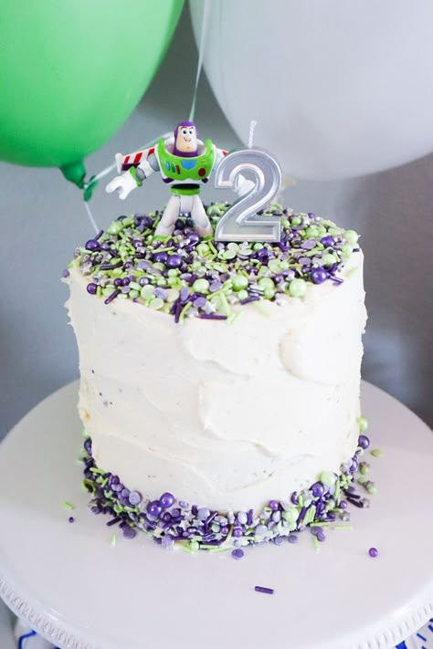 Buzz lightyear birthday cake | Buzz lightyear birthday, Buzz lightyear birthday party, 2nd birthday party for boys Buzz Light Year Sheet Cake, Buzz Lighter Cake, Two Year Old Buzz Lightyear Party, Buzz Lightyear Smash Cake, Buzz Lightyear Dessert, Buzz Lightyear Cake Pops, Simple Buzz Lightyear Cake, Buzz Birthday Party Ideas, Buzz Cake Lightyear