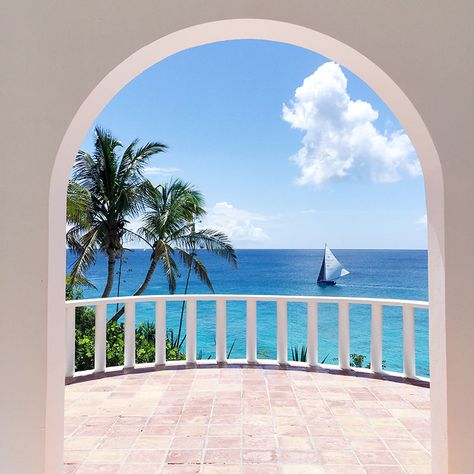 Wallpaper Door, Caribbean Luxury, Ocean Wallpaper, Interior Modern, Window View, Surround Yourself, White Clouds, Resort Collection, Mural Painting