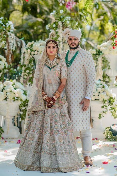 Ivory Bridal Lehenga by Sabyasachi  #sabyasachi #sabyasachibride #sabyasachimukherjee #lehenga #lengha #lehngas #bridalwear #bridalfashion #fashion #weddingfashion #designer #indianwedding #ethinic #weddingwear #love White Bridal Lehenga, Sabyasachi Bridal, Wedding Outfits For Groom, Couple Wedding Dress, Bridal Lehenga Collection, Couple Dress, Indian Bride And Groom, Indian Bridal Dress, Indian Bridal Outfits