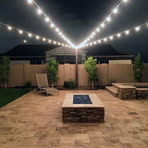 String Light Ideas, Backyard String Lights, Outdoor String Lights Patio, String Lighting, Outdoor Lighting Design, Restaurant Patio, Patio String Lights, Outdoor Garden Lighting, Light Ideas