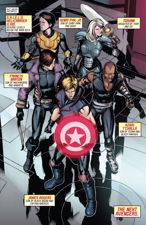 Avengers of tomorrow Next Avengers Heroes Of Tomorrow, Avengers Heroes Of Tomorrow, Next Avengers, Avengers Comics, Young Avengers, New Avengers, Marvel Comic Universe, Marvel Comics Art, Marvel Vs