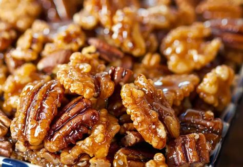 Praline Crunch Praline Snack Mix Recipes, Pecan Praline Crunch, Praline Crunch Snack Mixes, Crispix Caramel Crunch, Pecan Praline Crunch Recipe, Praline Crunch Recipe, Mixed Nuts Recipes, Party Loaf, Praline Pecans Recipe