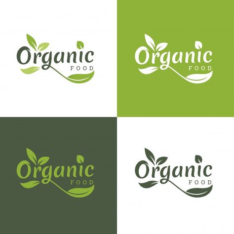 Organic and natural logo template. | Premium Vector #Freepik #vector #logo #food #template #leaf Nutrition Logo Ideas, Food Brand Logos, Organic Food Logo, Fresh Logo Design, Nutrition Logo, Logo Online Shop, Nature Logo Design, Fresh Logo, Fruit Logo