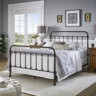 Harp Room, Black Iron Beds, Bed Antique, Black Metal Bed, Bed Metal, Black Bed Frame, Farmhouse Style Bedrooms, Cabin Bedroom, Iron Bed Frame