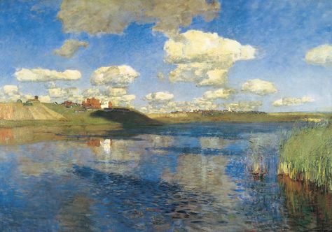 If you look closely enough, you realize every artist has a color theory. Here we look at four of the greatest landscape painters and their use of color. Isaac Levitan, Russian Impressionism, Russian Landscape, Arte Grunge, Russian Painting, Impressionist Landscape, Cloud Painting, Oil Painting Reproductions, Russian Art