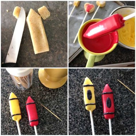 Crayon Cake Pops, Back To School Bakery Ideas, School Themed Cake Pops, Back To School Sweet Treats, Back To School Cake Pops Ideas, Back To School Cakepops, Back To School Chocolate Treats, Teacher Appreciation Cake Pops, School Themed Treats