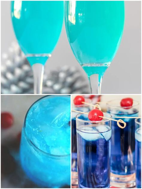 Tiffany Blue Drinks Cocktails, Tiffany Mimosa Recipe, Blue Champagne Cocktails, Tiffany Blue Drinks, Tiffany Blue Punch, Tiffany Blue Cocktail, Blue Punch, Blue Margarita, Open House Parties