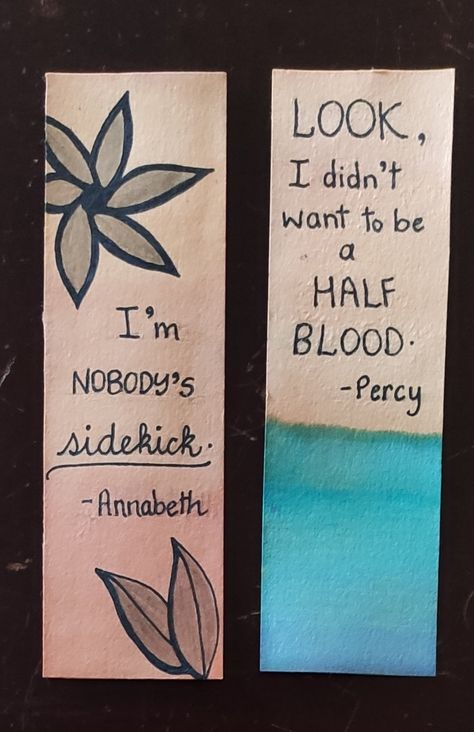 Percy Jackson Gifts Diy, Percy Jackson Bookmarks Diy, Percy Jackson Paintings, Percy Jackson Crafts Diy, Percy Jackson Painting Ideas, Percy Jackson Gift Ideas, Pjo Bookmarks, Percy Jackson Painting, Percy Jackson Bookmarks