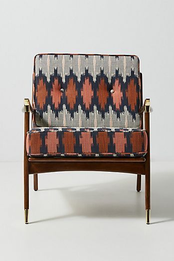 Ikat Haverhill Chair Ikat Fabric Upholstery, Ikat Aesthetic, Haverhill Chair, Fabric On Furniture, Sofa Colour, Aesthetic Advice, Unique Living Room Furniture, Antique Secretary Desks, Sofa Lamp